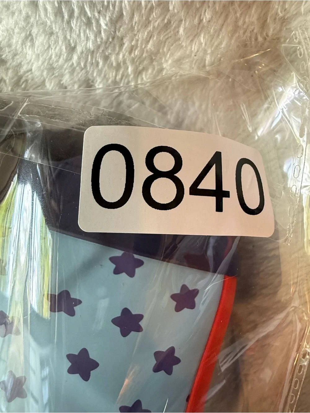 Bluey Light Blue Kids Rain Boots with Purple Stars Girls 5-6 New